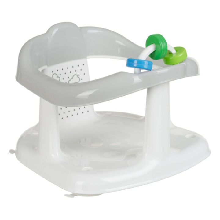 Бебешко столче за баня, С играчки, Нехлъзгащо, Панда, Бял/Сив