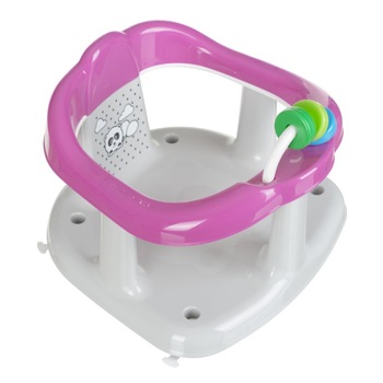 Scaun de baie pentru bebe, cu jucarii, Antiderapant, Panda, Gri cu Roz Scaun de baie pentru bebe, cu jucarii, Antiderapant, Panda, Gri cu Roz