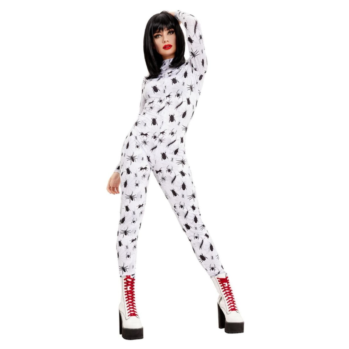 Costum body alb imprimeu insecte S