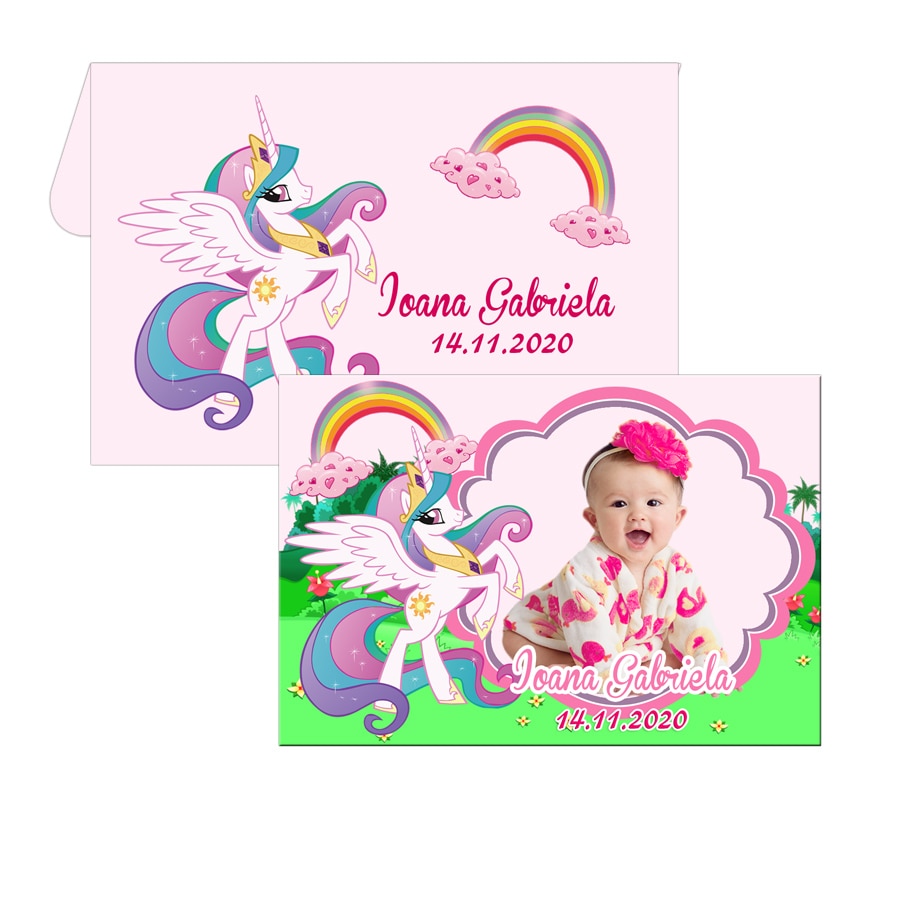 Magnet cu plic, tematica unicorn, 9.5 cm x 6.5 cm