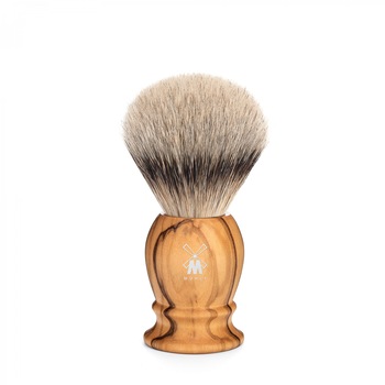 Pamatuf cu par de bursuc Silvertip Badger si maner din lemn de maslin Muehle Classic 099 H 250 Pamatuf cu par de bursuc Silvertip Badger si maner din lemn de maslin Muehle Classic 099 H 250