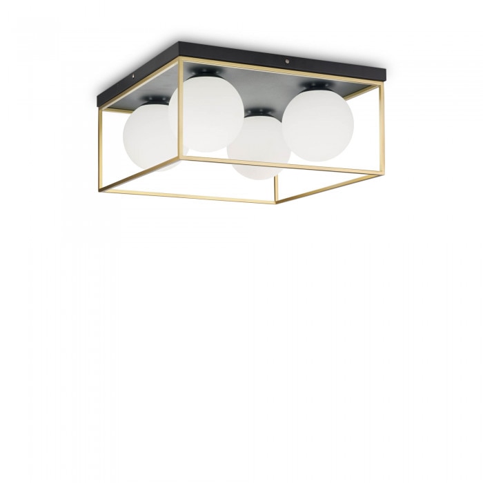 Plafoniera Lingotto PL4 ,IDEAL LUX,metal,negru ,bronz,e14,60w