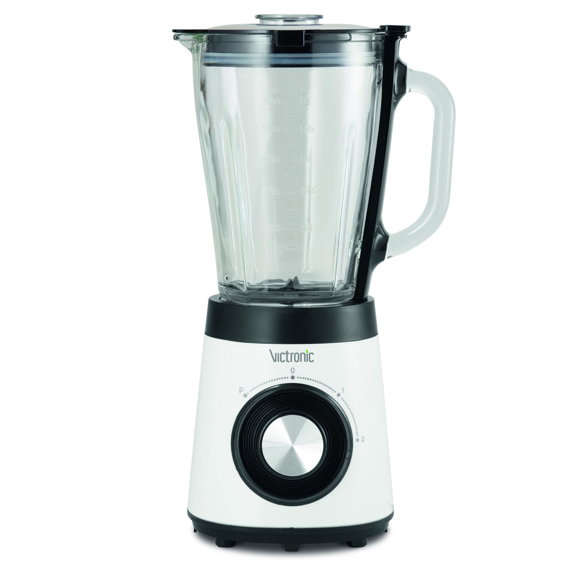 Blender Victronic , 500W, 1.5l, Vas de sticla, Functie Pulse,VC990, Negru/Alb,