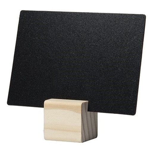 Set 6 table de scris Securit Tag A7 9x10,5x0,3cm cu baza de lemn, include marker creta, Teak