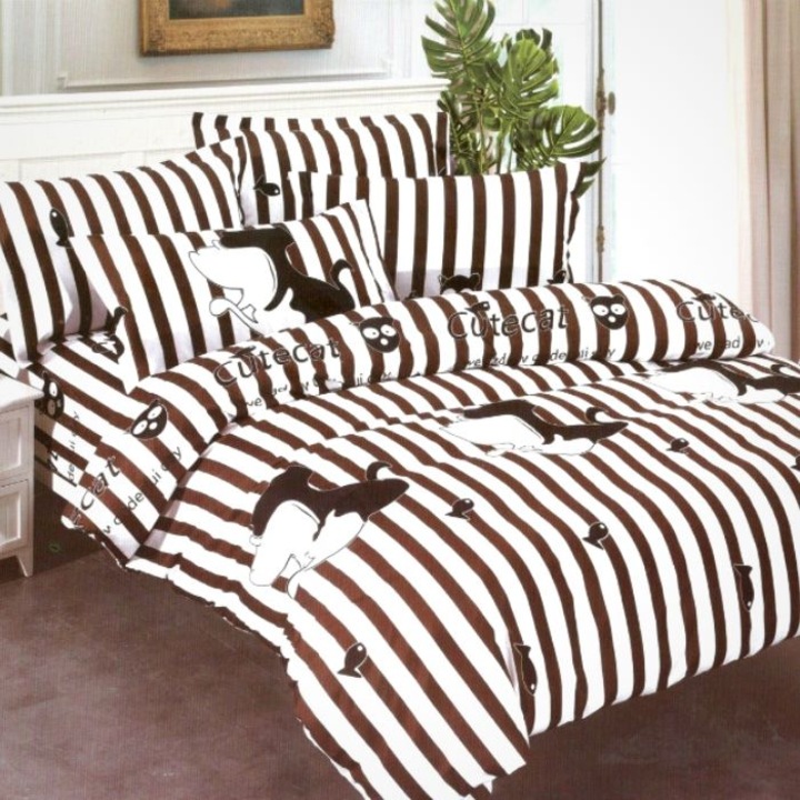 Спално бельо от сатениран памук, 4 части, двойно легло, R4-352