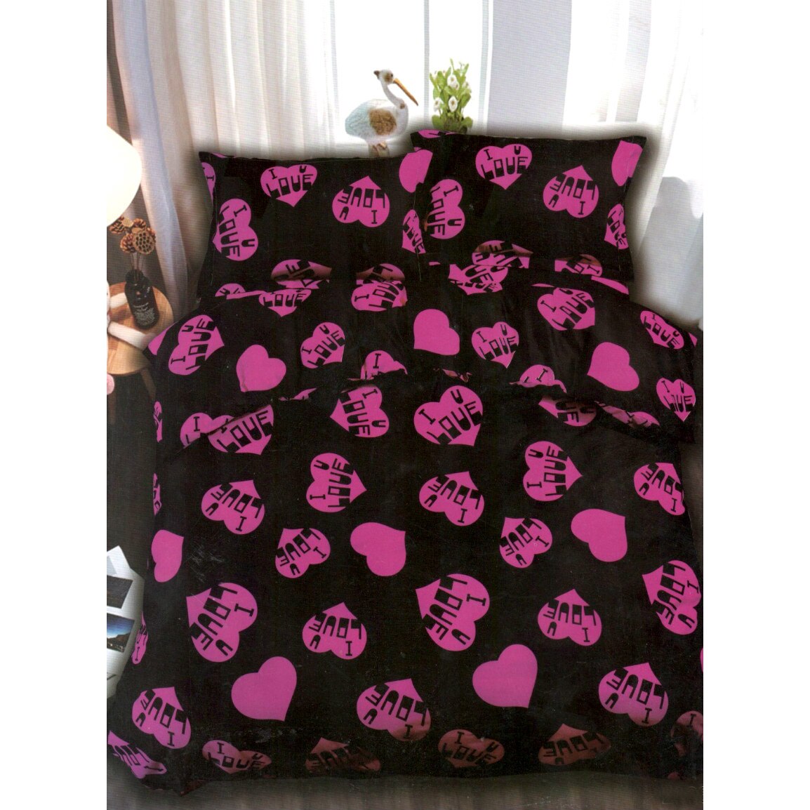 Lenjerie Bumbac Satinat, 4 Piese, Pat 2 Persoane, R4-349