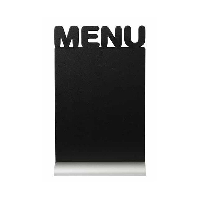 Tabla de scris Securit Silhouette Menu 34,2x21x6cm, baza aluminiu, include marker creta, negru