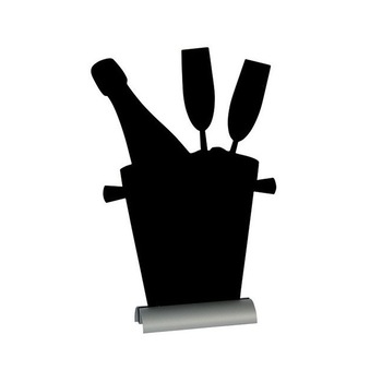 Tabla de scris Securit Silhouette Champaign 35,5x23x6cm, baza aluminiu, incude marker creta, negru Tabla de scris Securit Silhouette Champaign 35,5x23x6cm, baza aluminiu, incude marker creta, negru