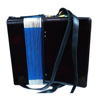 Acordeon pentru copii cu 17 Clape, 8 basi, curea de umar, negru