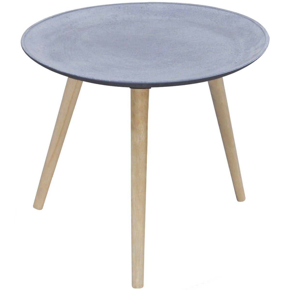 Masa laterala rotunda, vidaXL, gri, 55 x 46,5 cm