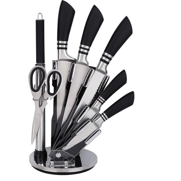 Set cutite 8 piese negru mat