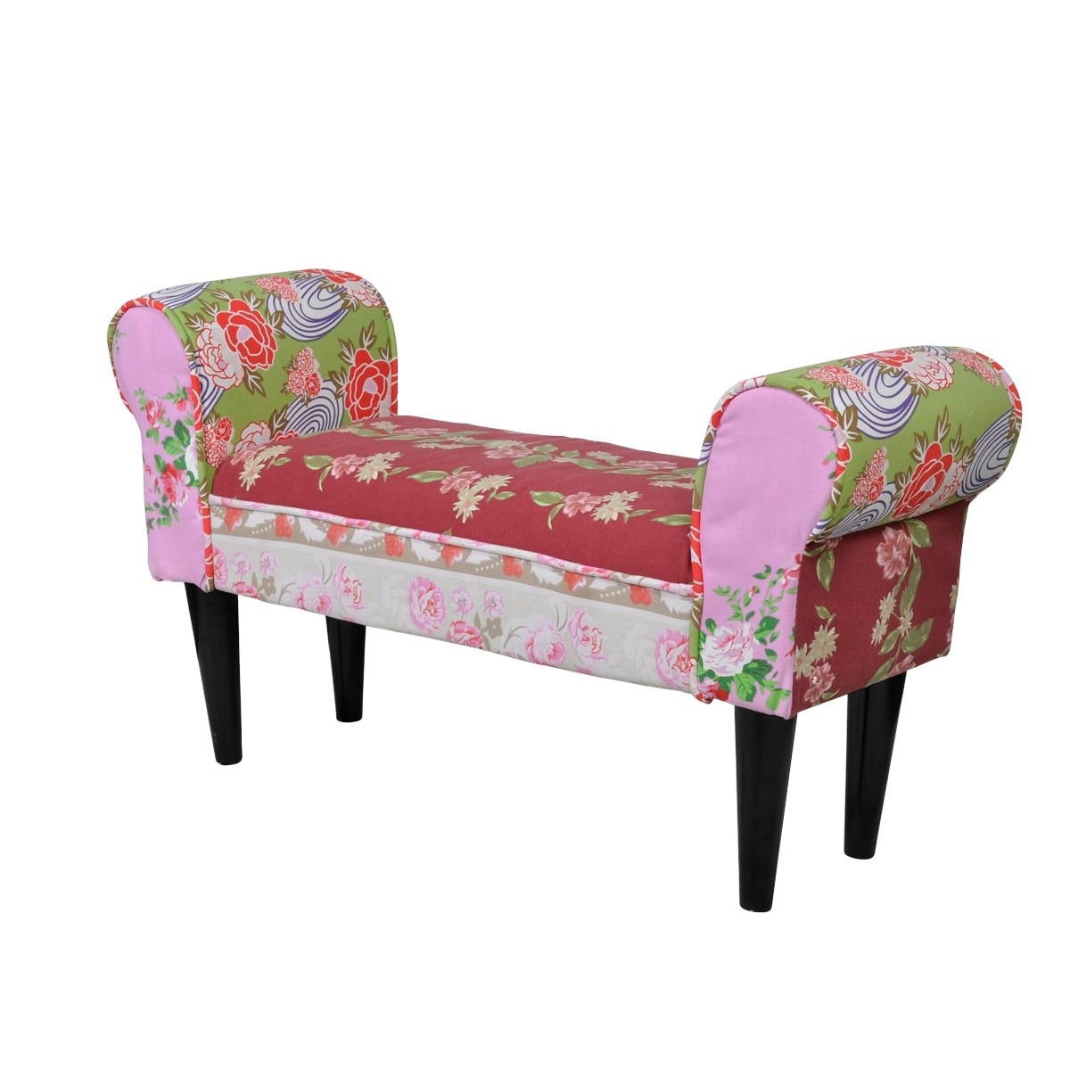 Taburet model floral, vidaXL, 100 x 32 x 54 cm, Multicolor