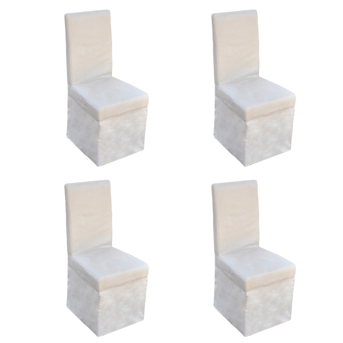 Set de 4 scaune de bucatarie, vidaXL, Tapiterie textila, Crem, 43.5 x 41 x 95.5 cm
