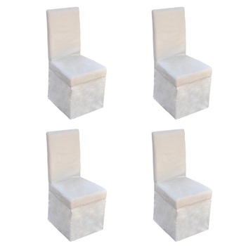 Set de 4 scaune de bucatarie, vidaXL, Tapiterie textila, Crem, 43.5 x 41 x 95.5 cm Set de 4 scaune de bucatarie, vidaXL, Tapiterie textila, Crem, 43.5 x 41 x 95.5 cm