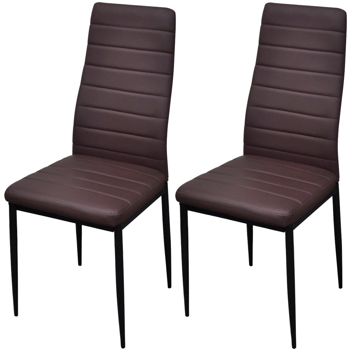 Set de 2 scaune de bucatarie, vidaXL, Piele artificiala, Maro, 41 x 51 x 98 cm