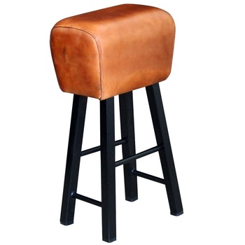 Scaun de bar tapitat cu piele naturala, vidaXL , Maro, 40 x 25 x 75 cm Scaun de bar tapitat cu piele naturala, vidaXL , Maro, 40 x 25 x 75 cm