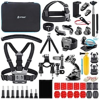 Accesorii Gopro , set 58 in 1 , pentru GoPro Hero 8 7 6 5 Session 4 3+ 3 2 1 Black Silver SJ4000/ SJ5000/ SJ6000 DJI OSMO Action DBPOWER AKASO Xiaomi Yi APEMAN WiMiUS Lightdow