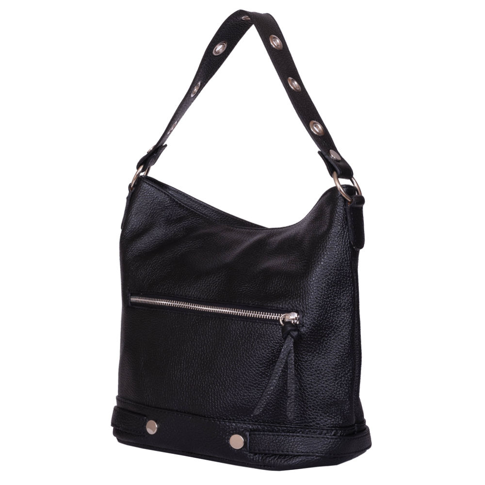 Geanta de dama din piele naturala Cellia neagra