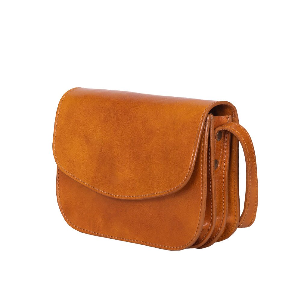 Poseta piele naturala Letizia galbena