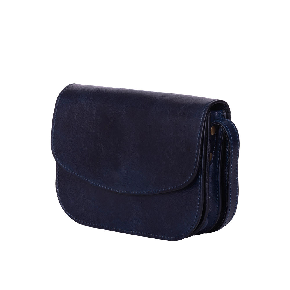 Poseta piele naturala Letizia bleumarin