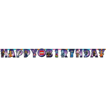 Banner decorativ pentru petrecere - 163 x 13 cm, Happy Birthday cu Lego Movie 2, Amscan 9904646 Banner decorativ pentru petrecere - 163 x 13 cm, Happy Birthday cu Lego Movie 2, Amscan 9904646