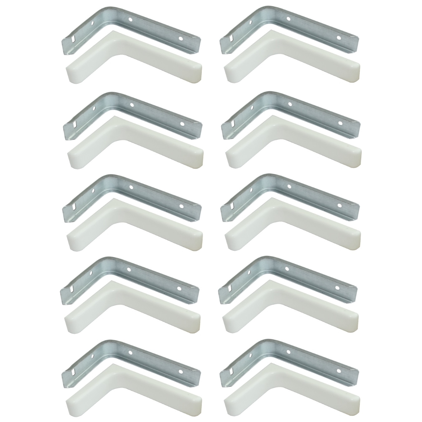Set de console pentru rafturi AERZETIX, 80 х 120 mm, 10 bucati, alb ...