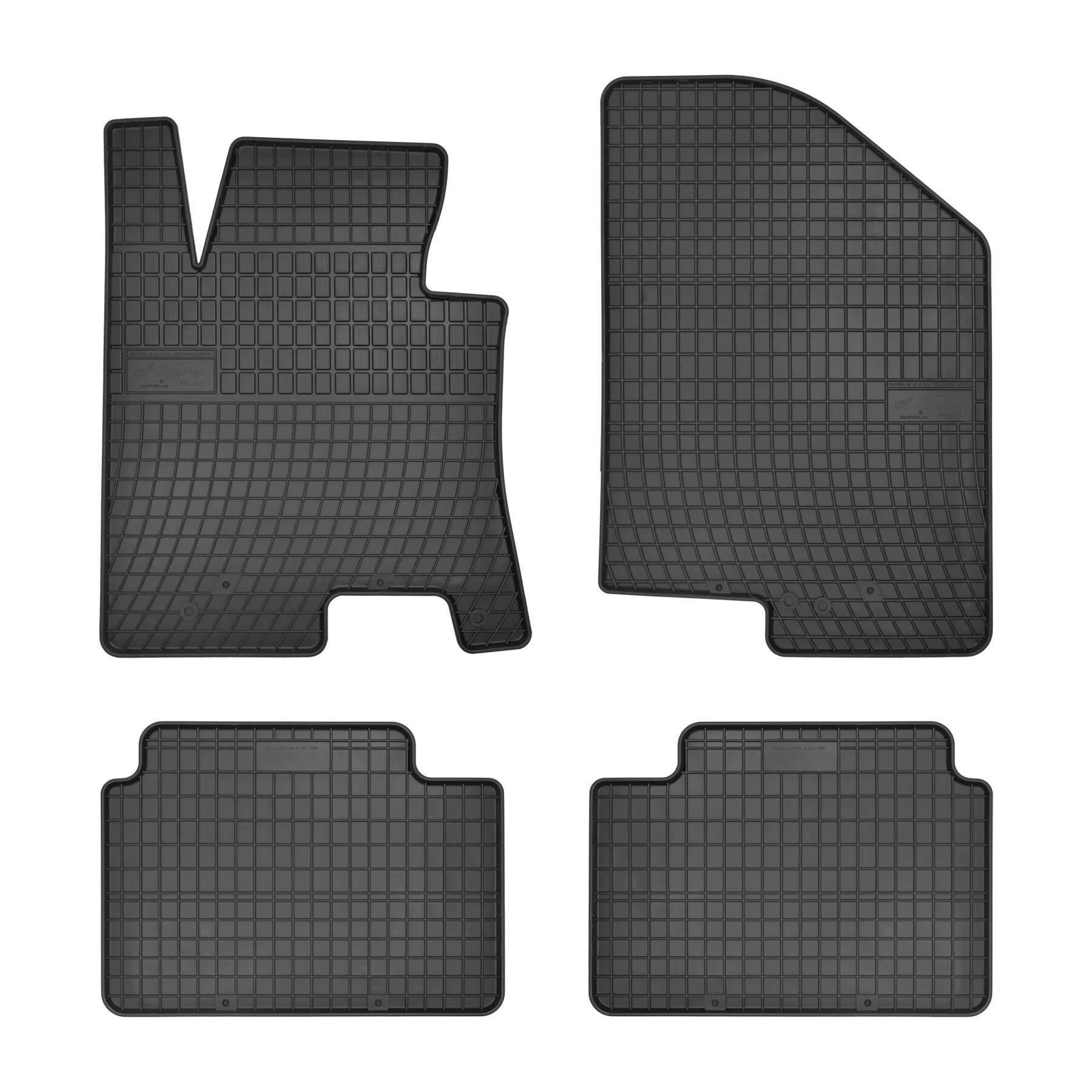 Set 4 covorase auto Frogum pentru Kia II 2012-2018, Cauciuc, Negru