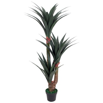 Planta artificiala Yucca in ghiveci, vidaXL, Plastic, 155 cm, Verde Planta artificiala Yucca in ghiveci, vidaXL, Plastic, 155 cm, Verde