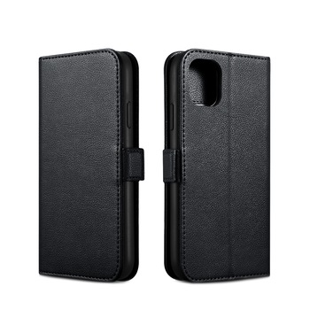 Husa iPhone 11, iCarer, piele naturala Nappa 2 in 1, inchidere magnetica, tip carte + back cover, culoare Negru Husa iPhone 11, iCarer, piele naturala Nappa 2 in 1, inchidere magnetica, tip carte + back cover, culoare Negru