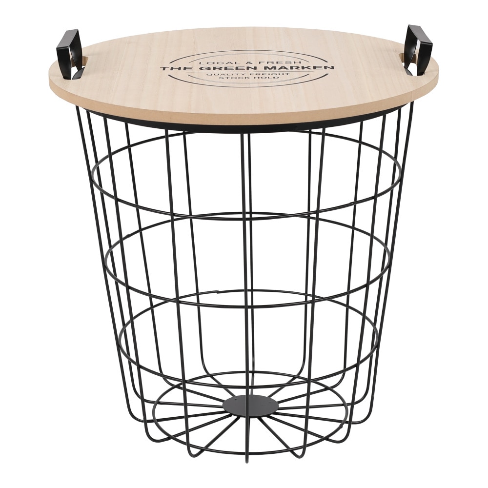 Masuta auxiliara stejar/negru Nando 45/45/48cm