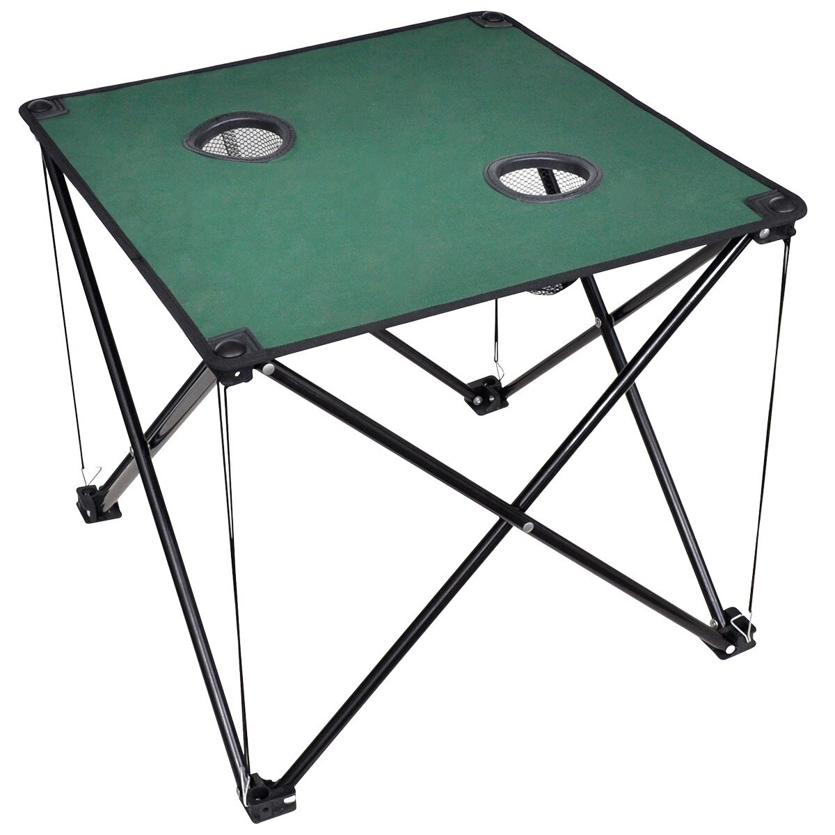 Masa de camping, pliabila, vidaXL, Tesatura, Verde, 48 x 48 x 45 cm