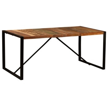 Masa de bucatarie, vidaXL, Lemn masiv reciclat, 180 x 90 x 76 cm, Maro Masa de bucatarie, vidaXL, Lemn masiv reciclat, 180 x 90 x 76 cm, Maro
