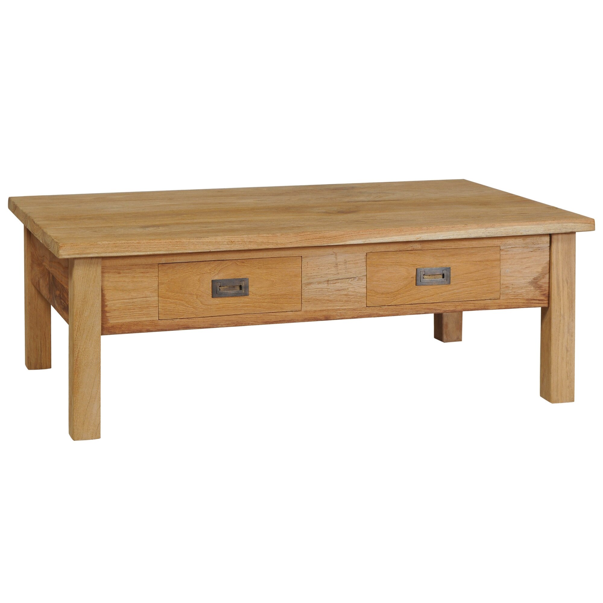 Masuta de cafea din lemn masiv de tec, vidaXL, Maro, 100 x 60 x 35 cm