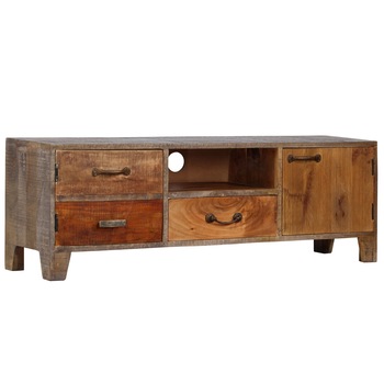 Comoda TV din lemn masiv de acacia, vidaXL, 118 x 30 x 40 cm, Maro Comoda TV din lemn masiv de acacia, vidaXL, 118 x 30 x 40 cm, Maro