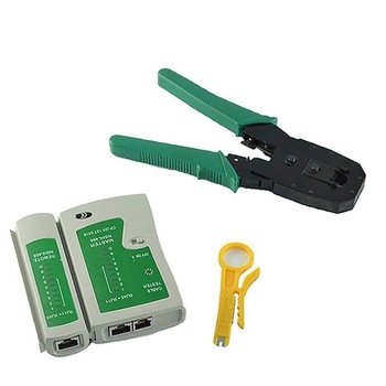 Set tester cablu utp, Cleste Sertizat RJ45 RJ11 RJ12 CAT5 si cutit dezizolat Set tester cablu utp, Cleste Sertizat RJ45 RJ11 RJ12 CAT5 si cutit dezizolat
