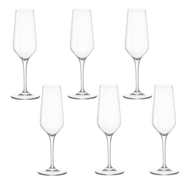 Set 6 pahare pentru sampanie 230ml Bormioli Electra