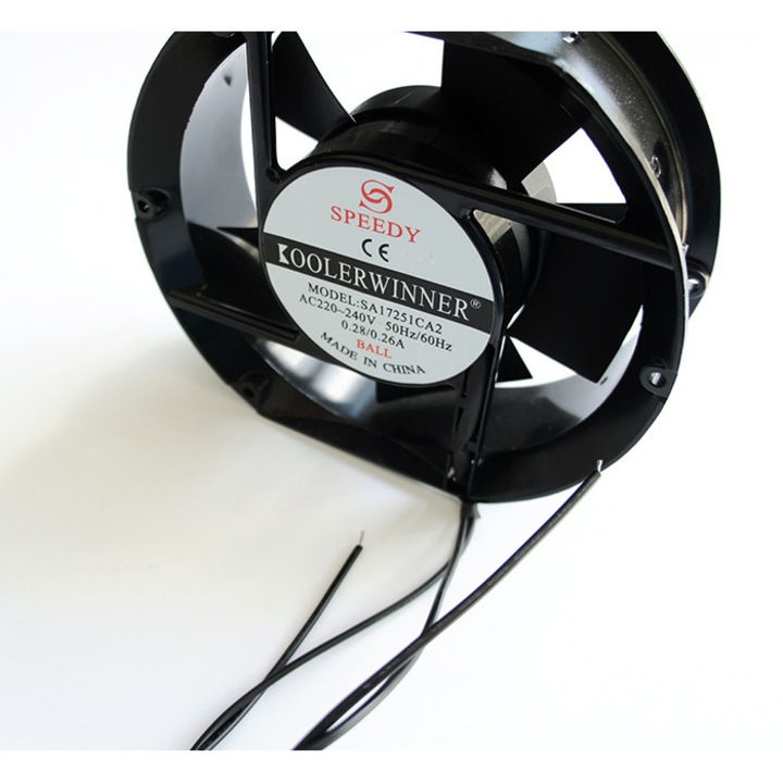 Axiális ventilátor csapággyal 220V 0,26A 172x150x51mm