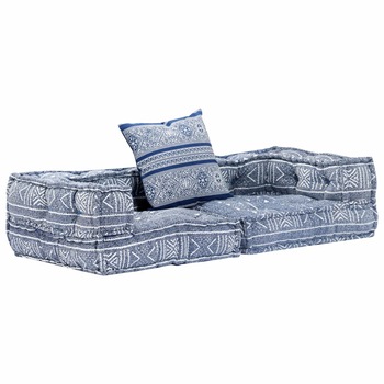 Canapea extensibila modulara, vidaXL, Textil, 140 x 70 x 40 cm, Albastru Canapea extensibila modulara, vidaXL, Textil, 140 x 70 x 40 cm, Albastru