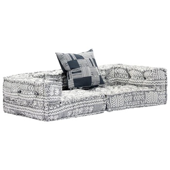 Canapea extensibila modulara, vidaXL, Textil, 140 x 70 x 40 cm, Gri Canapea extensibila modulara, vidaXL, Textil, 140 x 70 x 40 cm, Gri