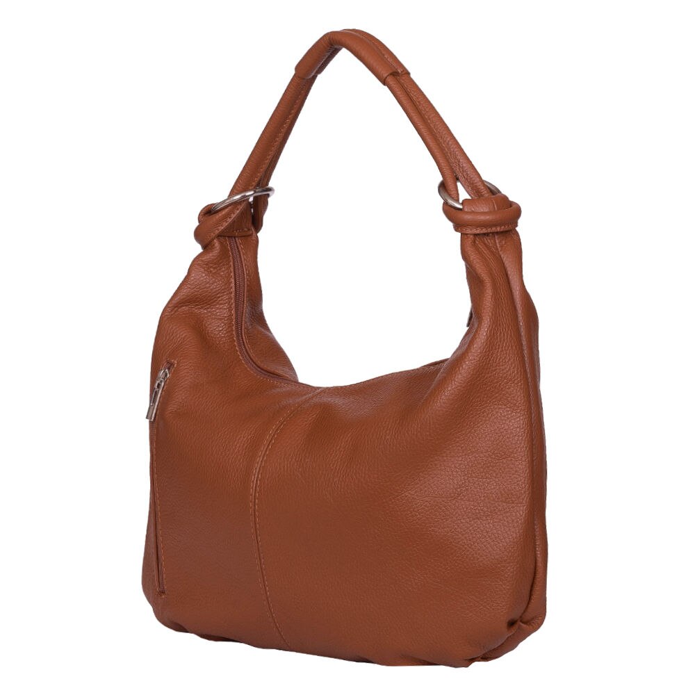 Geanta dama din piele naturala Caterina cognac