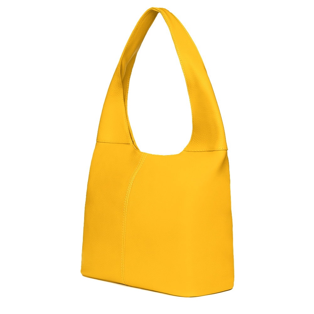 Geanta dama din piele naturala Aida galbena