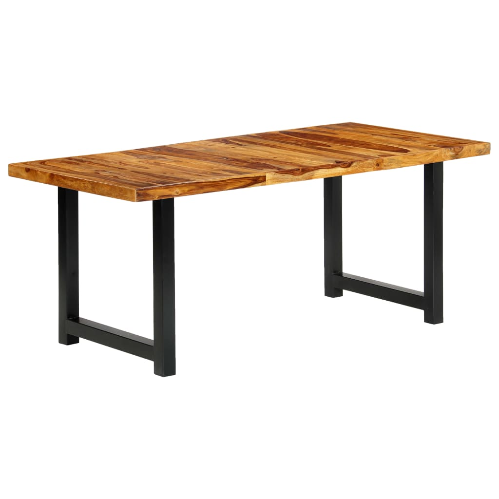 Masa de bucatarie, vidaXL, Lemn palisandru/Otel, 180 x 90 x 76 cm, Maro
