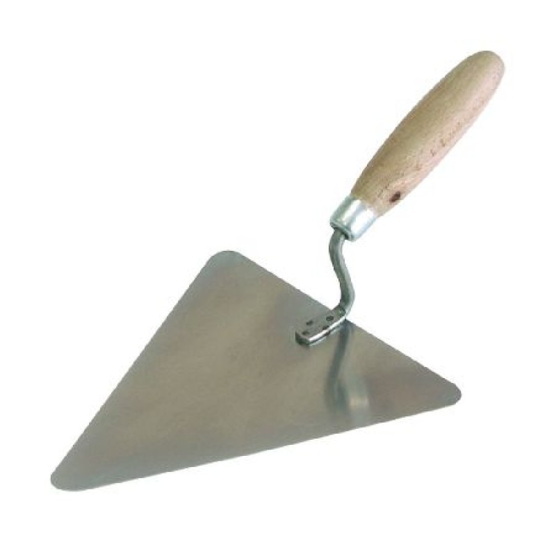 Mistrie inox triunghiulara Polonia, maner lemn, 180 x 170 mm