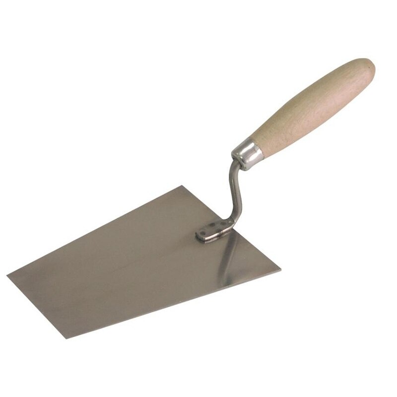 Mistrie Inox Trapezoidala Cu Maner Lemn 180X155X80Mm