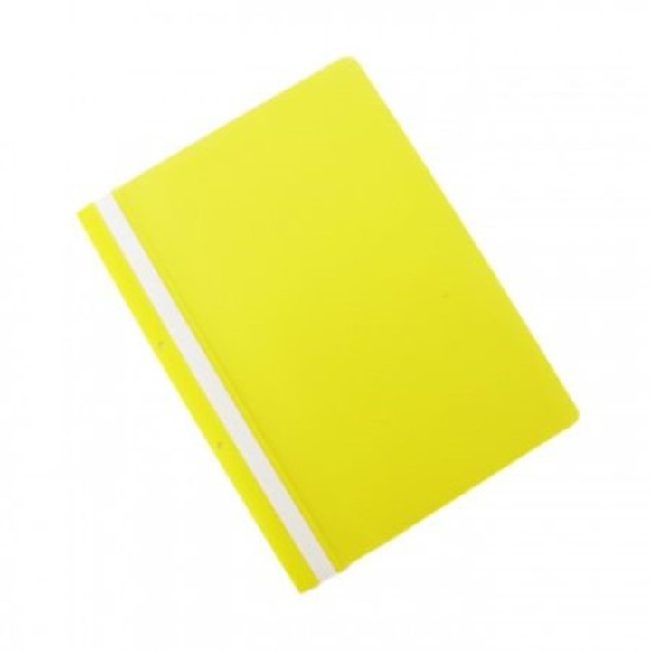 Set 50 buc dosar plastic, PAPERLAND, cu sina si 2 perforatii, galben