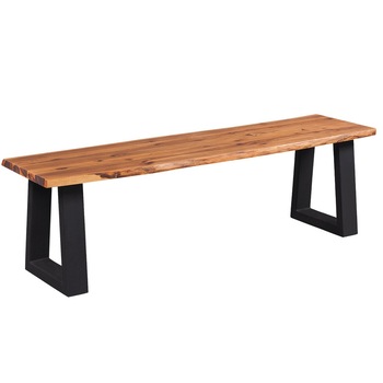 Canapea din lemn masiv de salcam si picioare de metal, vidaXL, Maro, 145 cm Canapea din lemn masiv de salcam si picioare de metal, vidaXL, Maro, 145 cm