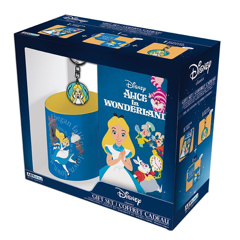 Pachet cana DISNEY Alice, 320ml + breloc + jurnal
