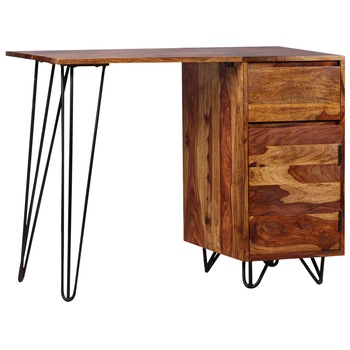 Birou de lucru cu sertar si dulap, vidaXL, Palisandru, Maro, 110 x 45 x 76 cm Birou de lucru cu sertar si dulap, vidaXL, Palisandru, Maro, 110 x 45 x 76 cm