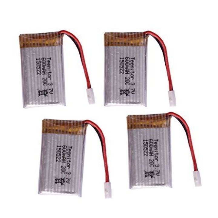 Baterii Lipo pentru cadre Quadricotteri Syma X5 X5C X5SC X5SW, Cheerson, Skytech, Wltoys F949, 3.7v, 600 mAh ,4 buc