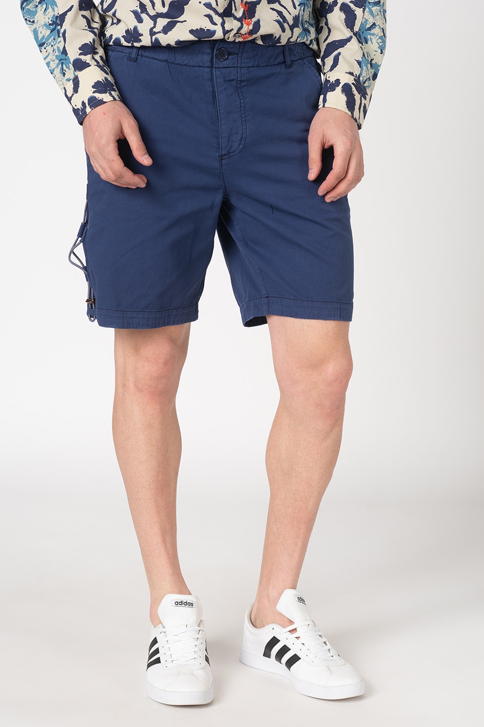 DESIGUAL, Bermude cu sireturi in partile laterale Max, Albastru inchis